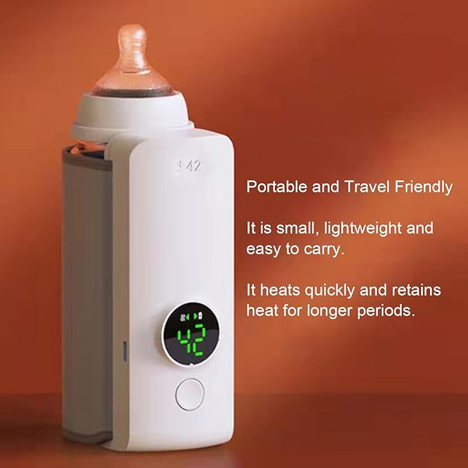 Bottle Warmer, Fast Heating Wireless Milk Warmer Sleeve with Accurate Constant Temperature Control, Comfortable for Travel