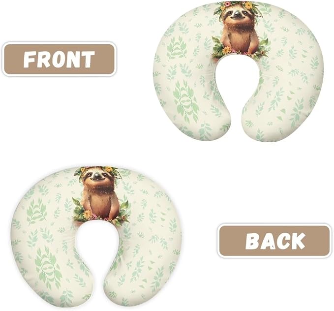 Sloth Nursing Pillow Covers for Breastfeeding Pillow U-Shaped Nursing Slipcover Breastfeeding Pillow Case Soft and Skin-Friendly Xmas Decor