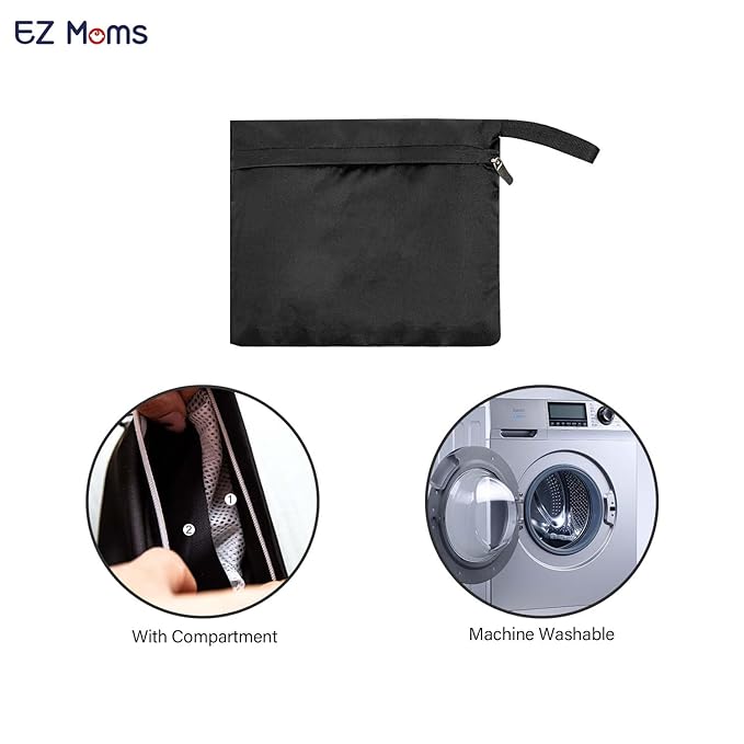 EZ Moms 6 Pcs Wet Bag Small Zipper Bags for Organizing 5.5''x6.1'' Wet Bags for Baby Reusable Waterproof Zipper Pouch Multipurpose Small Bag for Travel, Cosmetic, Beach, Swim, Gym, Pool, Make Up