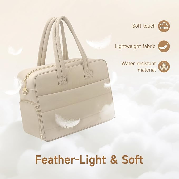 Breast Pump Bag with Insulated Breast Milk Cooler Pocket, Fits Spectra S1/S2 & Most Pumps, Water‑Resistant Work & Travel Tote with 15.6" Laptop Sleeve, Stroller Straps, Luggage Sleeve & Ice Pack,Camel