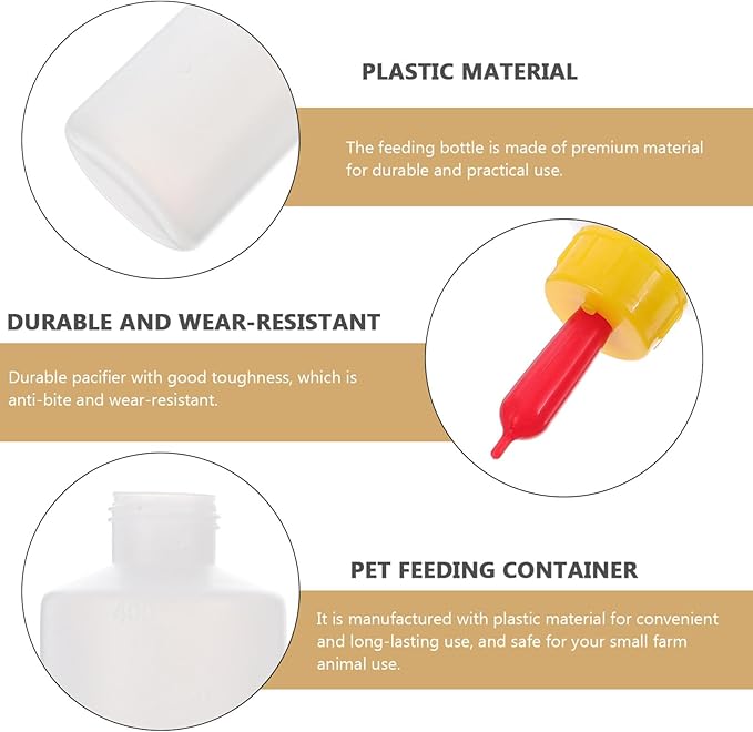Cabilock 5 sets lamb feeding bottle kid livestock drink bottle jug baby goat calf milk water bottle pet bottles animal bottle for farm accessories