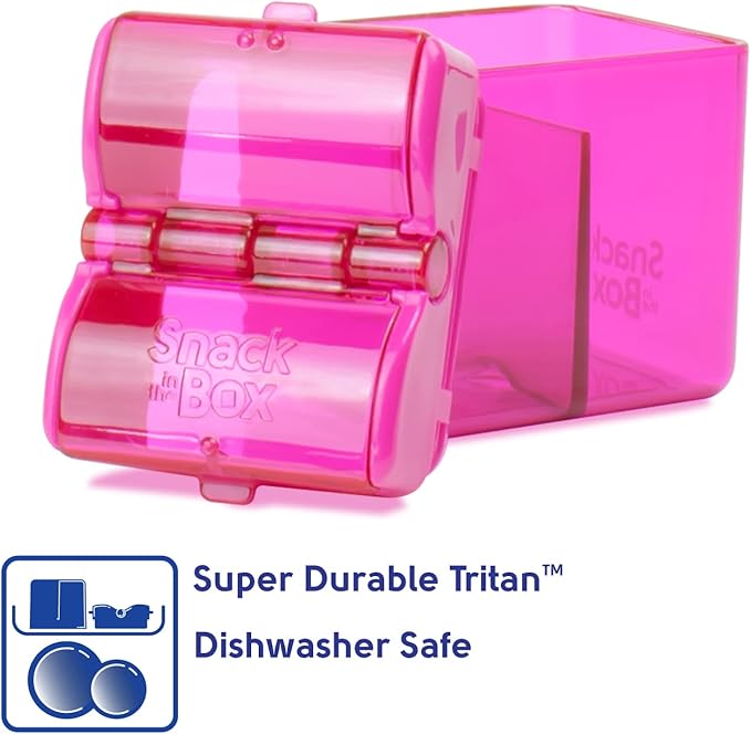 Precidio Snack in the Box Design NEW Little Finger-Friendly Eco-Friendly Reusable Snack Container (Pink) 1001PK