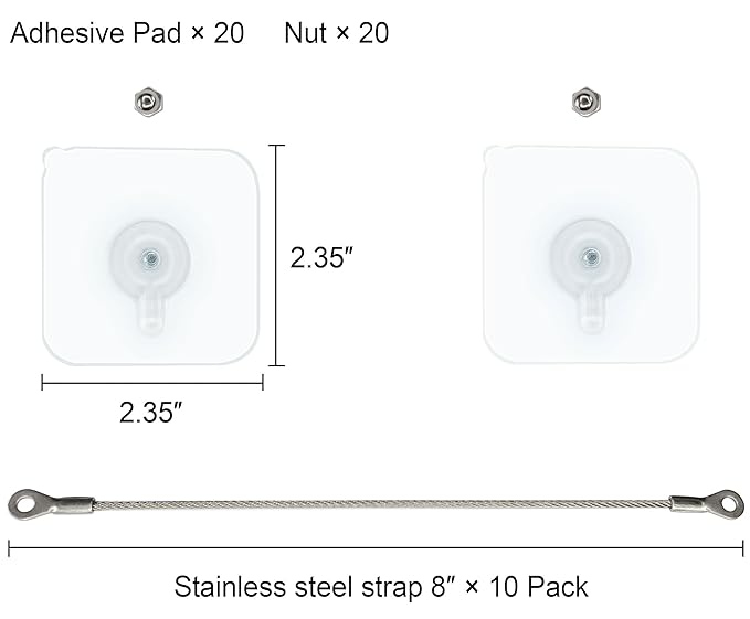 10 Pack, 8 inches Furniture Anchors Kit for Baby Proofing, Adhesive TV Safety Straps Use to Prevent Falling and Anti Tip, No Drill Dresser Or Cabinet to Wall Anchors (xicveiuz)