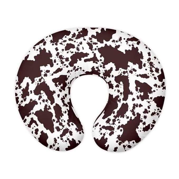 Jeiento Baby Nursing Pillow Cover Brown Cow Spots Feeding Pillow Covers for Baby Girls Boys Comfortable Fabric Cover for Breastfeeding and Bottle Feeding U-Shaped Pillowcase