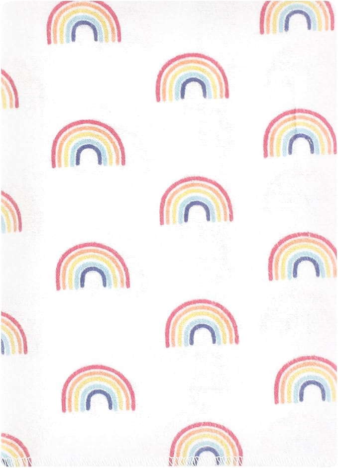 Hudson Baby Unisex Baby Cotton Flannel Burp Cloths Bundle, Creative Rainbow, One Size