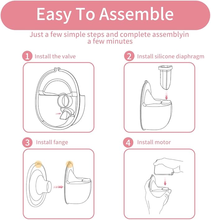 2Full Set Wearable Breast Pump Compatible with NCVI NICEGREEN Nuliie Zooawa S32 Breast Pump, Replacement Parts Include Milk Collector Cup Duckbill Valve, Silicone Diaphragm, Flange (24mm)
