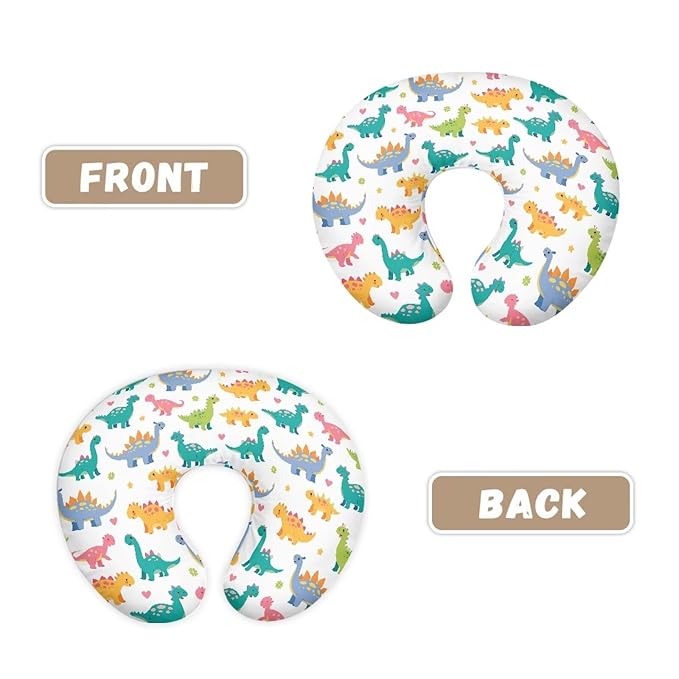 Colored Dinosaur Nursing Pillowcase Stretchy Removable Nursing Covers for Breastfeeding Pillows Ultra Soft Newborn Feeding Pillow Cover Easy to Use and Dustptoof