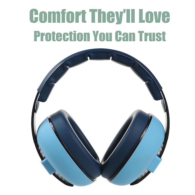 funbliss Baby Ear Protection for Babies and Toddlers for Ages 3 to 36 Months - Noise Reduction Earmuffs - Comfortable Baby Headphones Against Hearing Damage & Improves Sleep -Royal Blue
