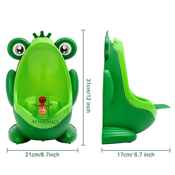 AOMOMO Urinal for Toddlers Boys with Frog Funny Aiming Target,Frog Urinal Potty Training (CrownFrog)