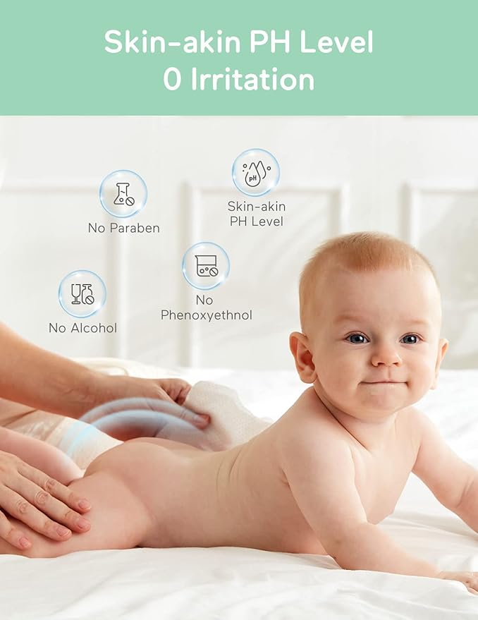Baby Wipes, Cleansing & Moisturizing 2-in-1 Babycozy Sensitive, 100% Plant Fiber & Biodegradable, Hypoallergenic Baby Coconut Wipes Moisturize Every Cleanse, 240 count (6 pack)