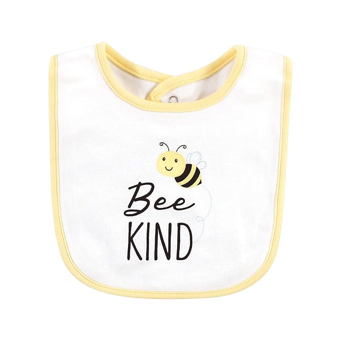 Hudson Baby Unisex Baby Cotton Bibs, Bee Kind, One Size
