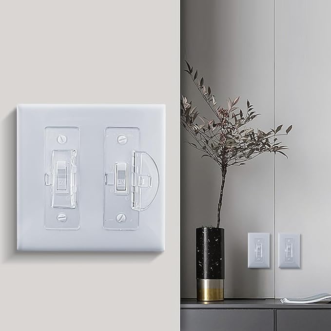 Clear Child Proof Light Switch Cover Guard - 6 Pack