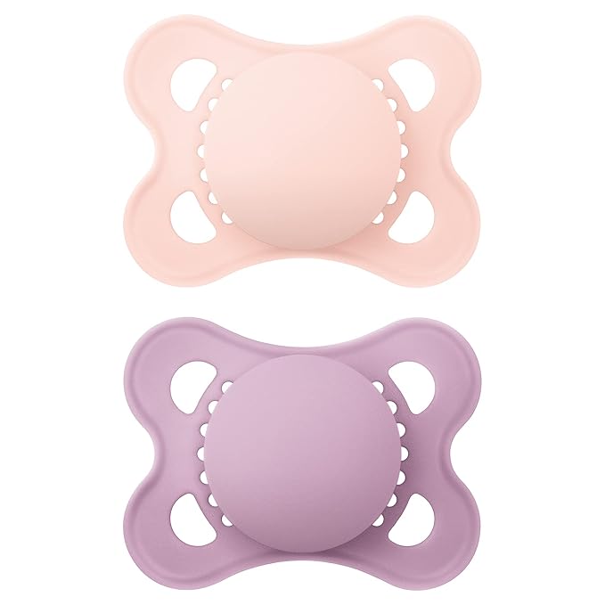 MAM Bottle Nipples - Slow Flow Level 1, for Newborns to Older Babies, SkinSoft Silicone & Original Matte Pacifier, Promotes Healthy Oral Development