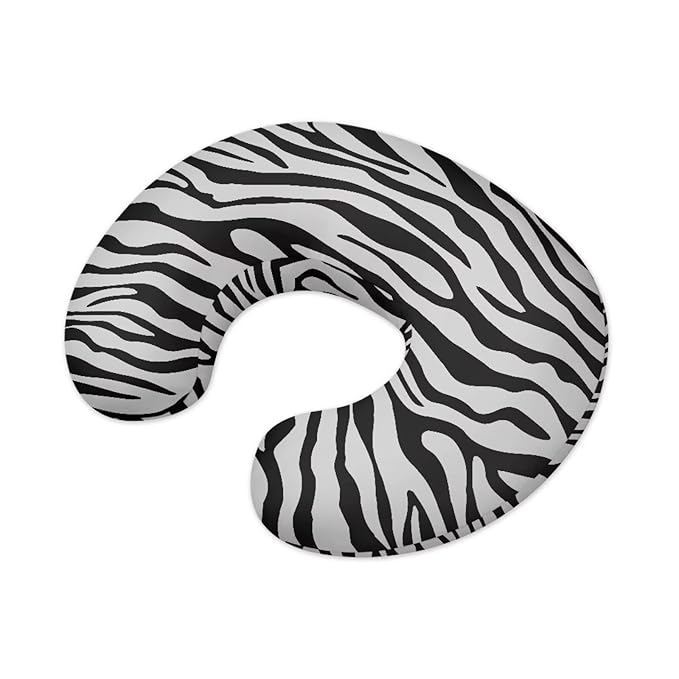 Grey Zebra Stripes Nursing Pillow Cover for Baby Boy Girl Slipcover for Breastfeeding Pillows, Soft and Stretchy Safely Breastfeeding Pillow Cover