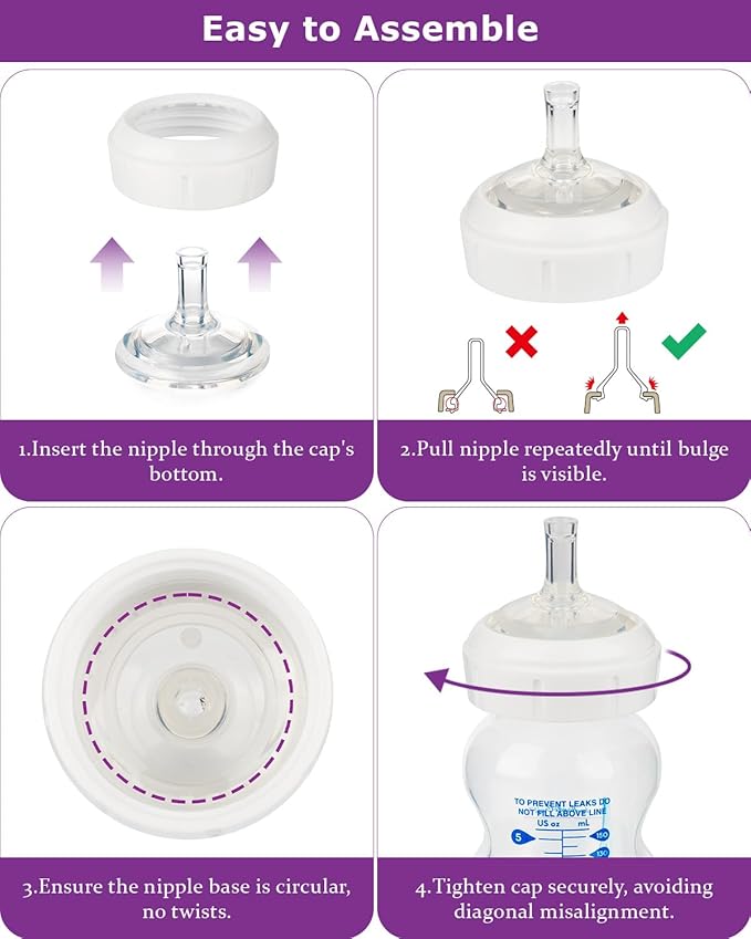 Sippy Straw Nipples for Dr. Brown's Wide-Neck Baby Bottles and Sippy Spout Bottles,Variable Flow, Silicone Conversion Nipple,6+ Months,4 Count