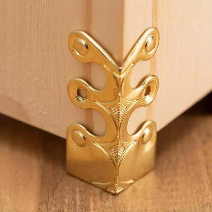 Baseboard Protector - Antique Corner Protectors, Brass Skiffers | Edge Corner Protectors Metal Skiffer, Decorative Protector Cover, Solid Brass Skirting Board Corner Protectors, Corner Guard for Home