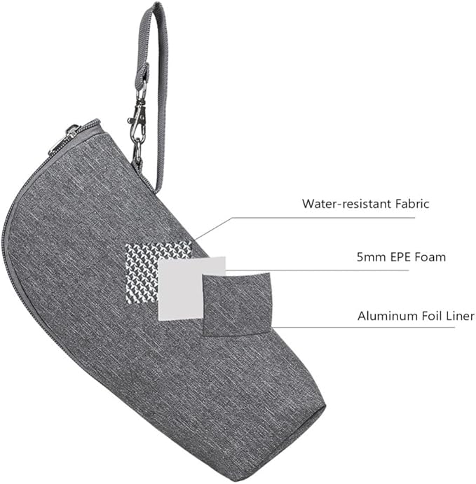 Baby Bottle Cooler Tote Bags Insulated Breastmilk Cooler Bag Bottle Cooler Warmer Bag for Mom Daycare Travel or Back to Work Mom Grey