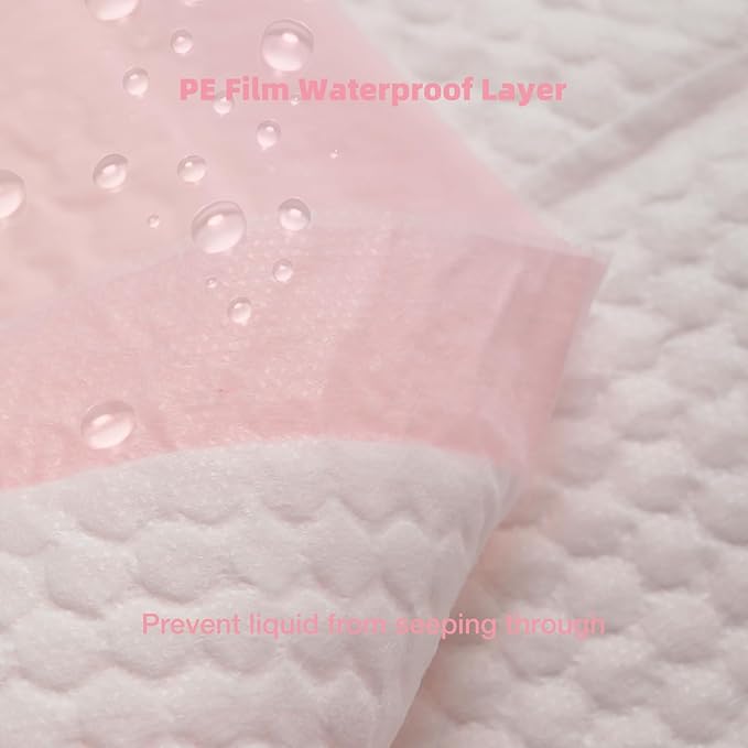 Disposable Changing Pads for Baby, 30 Pack Portable Diaper Changing Pad Liner, Baby Changing Pad Underpads Changing Table Pads Leak-Proof Breathable (Pink, 18x24 Inch)
