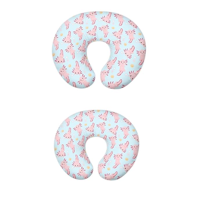 Multi Pink Axolotl Nursing Pillow Cover for Baby Boy Girl Nursing Pillow Cover Cuddle Pillow Slipcover Detachable Nursing Pillow Protective Baby Feeding Easy to Use and Dustptoof