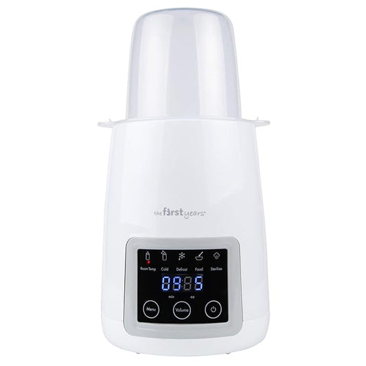 The First Years Gentle Warmth Digital Baby Bottle Warmer - Bottle Warmer for Breastmilk, Baby Formula, and Baby Food - Includes Milk Warmer, Basket, and Cup - White