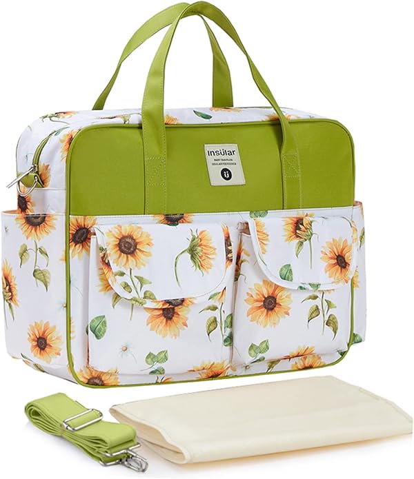 Kamay's Mummy Shoulder Bag Diaper Bag Chic Nappy Changing Bag Tote/Messenger Style Large with Changing Mat, Adjustable Straps