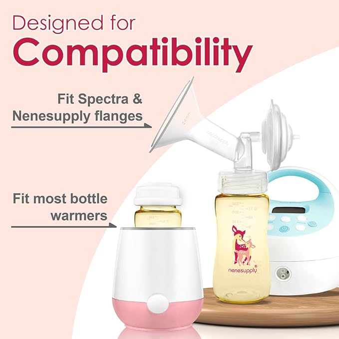 Nenesupply 11oz / 330ml 3 pc Wide Mouth PPSU Breastmilk Storage Bottle Breast Pump Bottles Pumping with Spectra S1 S2 Breast Pumps. Replace Glass Spectra Bottles Breastmilk Collection Sealing Disc