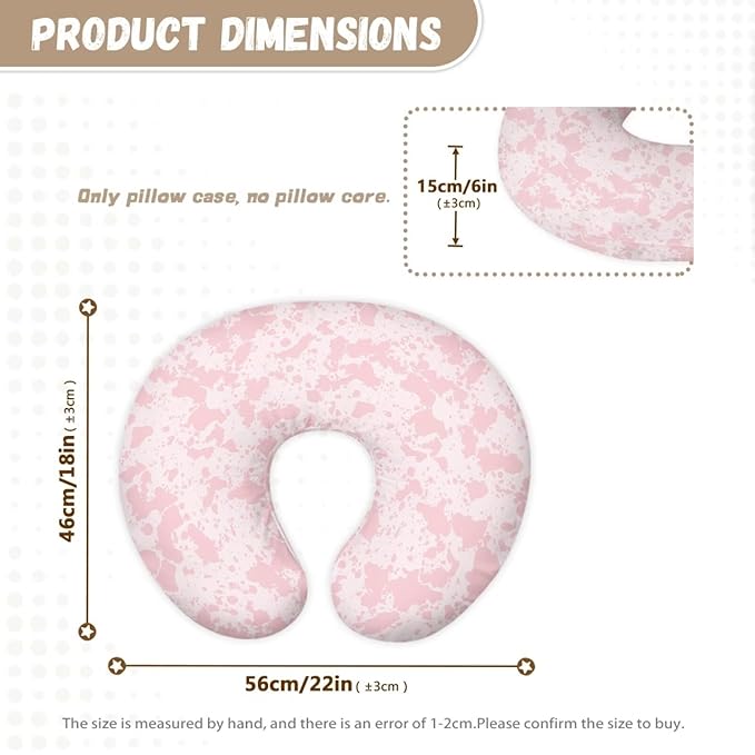 Cute Pink Cow Stripe Design Breastfeeding Pillow Cover Breastfeeding Nursing Pillow Slipcovers Super Soft Stretchy Replaceable Pillow Cover Slipcover