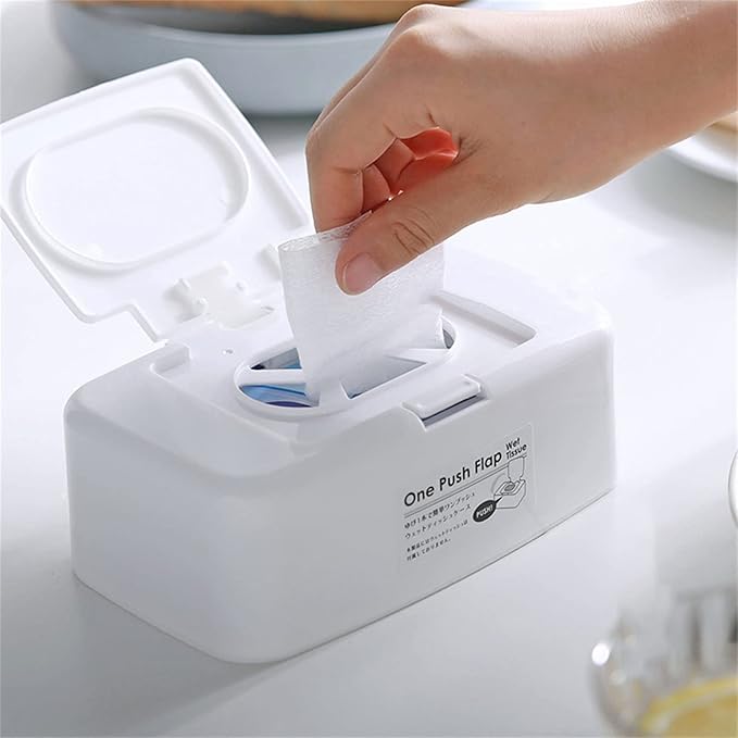 Wet Tissue Box Holder Wet Tissue Box Wipes Dispenser Portable Wipes Napkin Storage Box Holder Container for Car Home Plastic