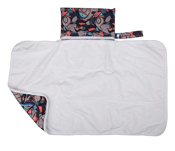 Baby Diaper Changing Mat Pad Portable Foldable Washable Compact Travel Nappy Waterproof Play Mat 30inx18.5in (Fish)