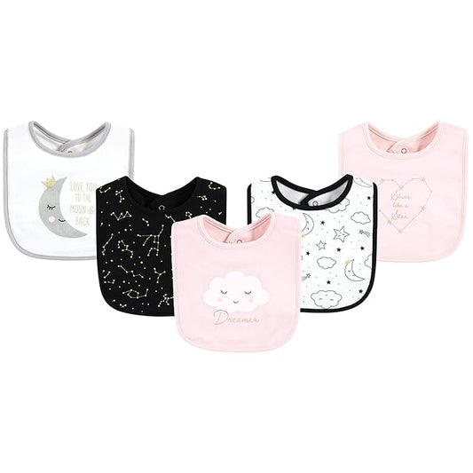 Hudson Baby Unisex Baby Cotton Bibs, Dreamer, One Size