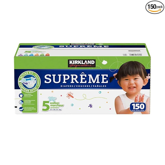 Kirkland Signature Diapers Size 5, Quantity 150