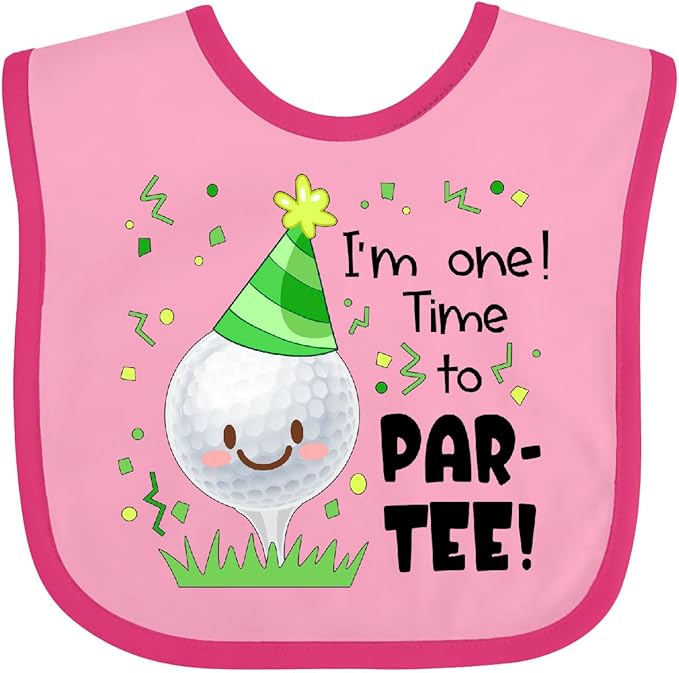 inktastic I'm 1 Time To Par-Tee Golf First Birthday Baby Bib