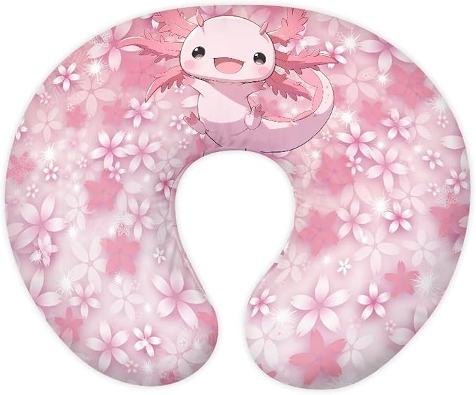 Nursing Pillow Cover Stretchy Removable Nursing Covers for Breastfeeding Pillows,Women Cute Nursing Pillow Slipcover Replacement for Home Decor,Axolotl Floral