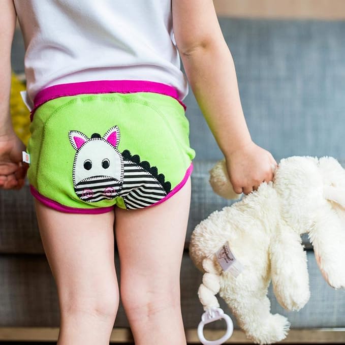 Girls 3 Piece Organic Training Pant Set - Safari Friends (2T-3T)