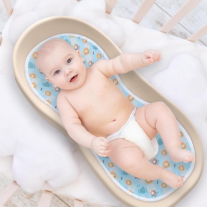 4 Packs Peanut Changing Pad Cover, 4-Layer Thickened Changing Pad Liner Waterproof Absorbent Non-Slip Reusable, Fits in Peanut Shaped Changing Pads