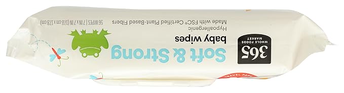 365 by Whole Foods Market, Soft & Strong Disposable Baby Wipes, Fragrance-Free, 56 Count