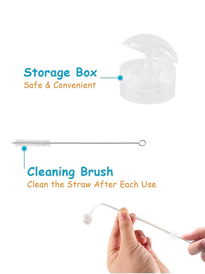 Sippy Straw Cup Soft Conversion Kit for Philips Avent Anti-Colic Baby Bottle, Toddler Transition Kit with Silicone Sippy Spout Nipple, Weighted Straw, Bottle Handle, Cleaning Brush, 3-Pack