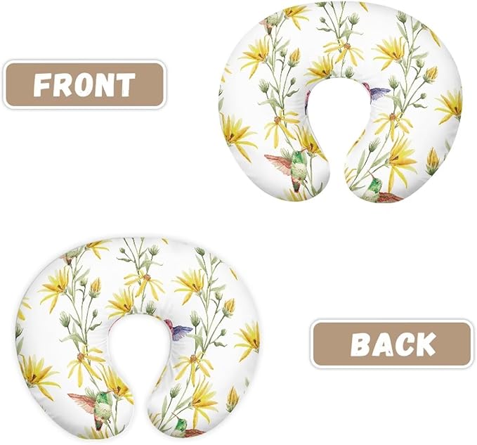 Yellow Flowers Nursing Pillow Cover Nursing Pillows for Breastfeeding Fits The Original Support for Breastfeeding Nipple Shields for Breastfeeding Newborn