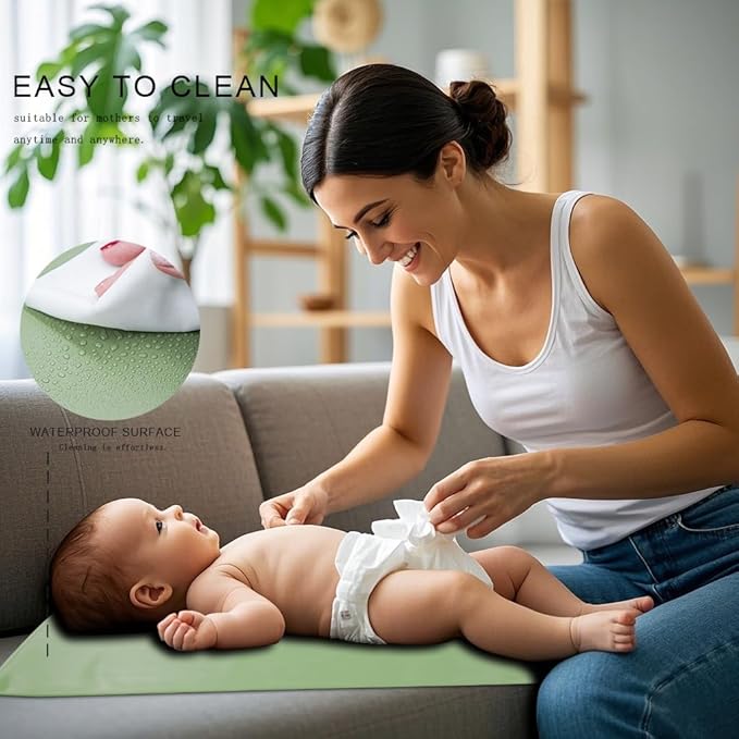 2 Pack Diaper Changing Pad for Baby, Portable Baby Changing Mat for Travel or Home, Foldable Mat Fits Perfectly in Diaper Bag (67-16)