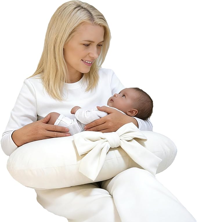 Nursing Pillow, U-Shaped Breastfeeding Support Cushion for Bottle & Breast Feeding (White)