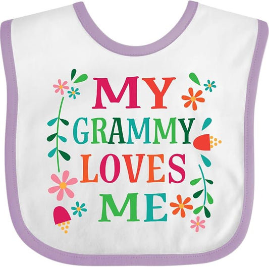 inktastic My Grammy Loves Me Girls Apparel Baby Bib