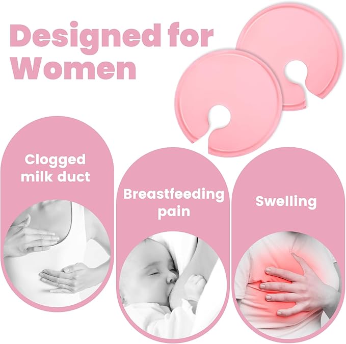 Breast Cold Packs, Ice Packs for Boobs, 2XL Breast Gel Packs - Hot & Cold Compress for Breastfeeding Comfort & Post-Surgery Recovery - Soothe Engorgement, Swelling, Pain - Extra Large, Soft（2PCS）