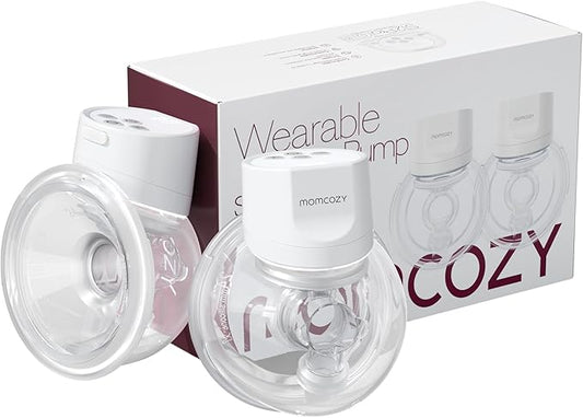 Momcozy Hands-Free Breast Pump S12 Pro, Wearable & Portable Pump with Soft DoubleFit Flange, 3 Modes | 9 Levels Double Electric Pump, Smart Display, 24mm, 2 Count, Cozy Crystal White