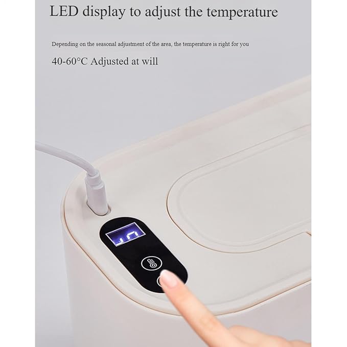 Baby Wipe Warmer - Baby Wet Wipes Dispenser, Portable Large Capacity Wipes Dispenser, USB Wipe Warmer Container | Adjustable Wipe Heater Constant Temperature Diaper Wipe Warmer for Car Home