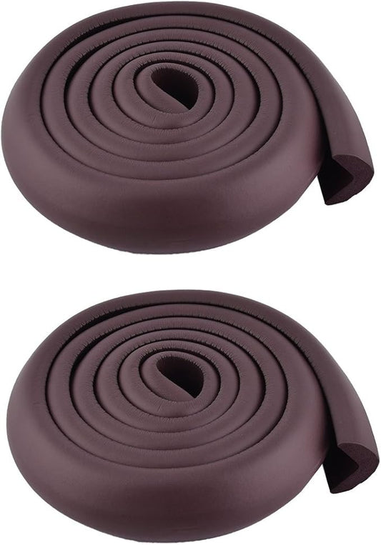 uxcell Foam Rubber Flat Furniture Dresser Corner Edge Protector Cushion 2 Pcs Dark Brown