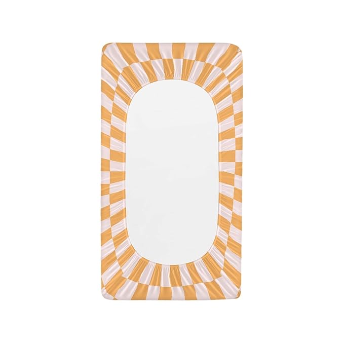 Orange Checkered Changing Pad Cover for Baby Girls Boys Cartoon Breathable Diaper Change Table Sheet Soft Stretchy Cute Change Table Mat Cover Fit 32x16