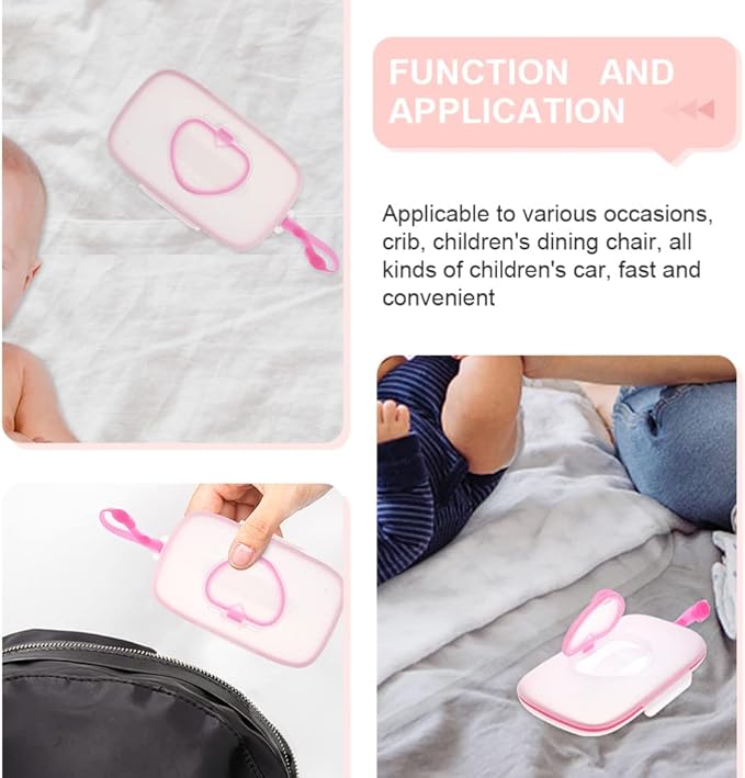 2PCS Container Portable Baby Wipe Dispenser Outdoor Refillable Holder Diaper Wipe Case Storage Box Travel Wipes case,Wipes case,Baby Wipes Dispenser for Travel Home Car Use
