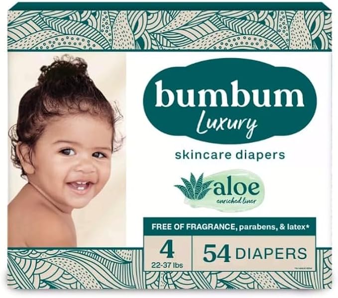 Bum-Bum Luxury Fragrance-Free Disposable Diapers Count-54 (Size-4)