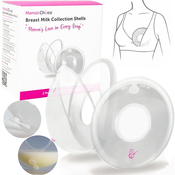 Breast Milk Collection Cups (2 Pack) - Reusable Silicone Breast Shells & Milk Catcher - Wearable Nursing Cups for Bra to Protect Sore Nipples - Leak Proof Breastfeeding Essentials