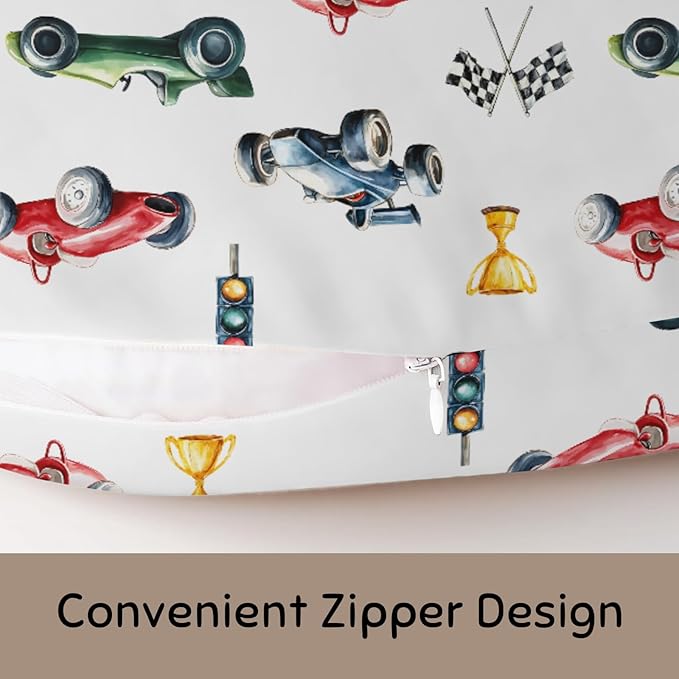 Cute Race Trophy Flag Traffic Light Nursing Pillow Cover Stretchy and Soft for Baby Girls Boys Transportation Vehicles Nursing Cover for Breastfeeding for Newborn Infant